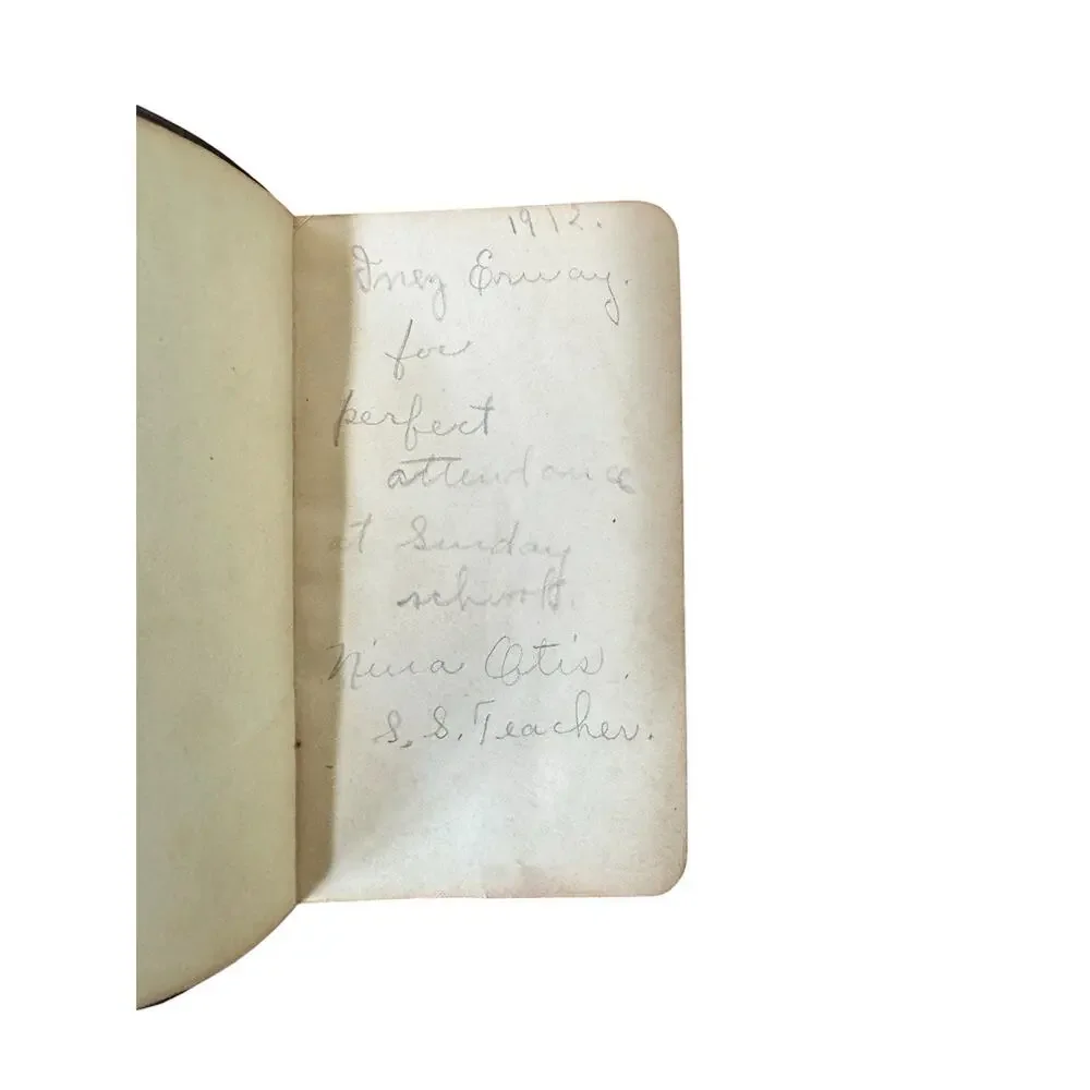 Antique New Testament Holman KJV Pocket‎ Bible c1900 1912 Inscription Church